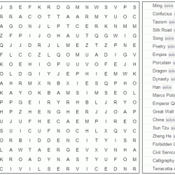 Ancient china word search answer key