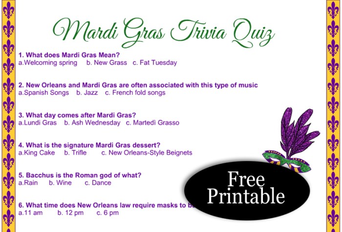 Mardi gras trivia questions and answers