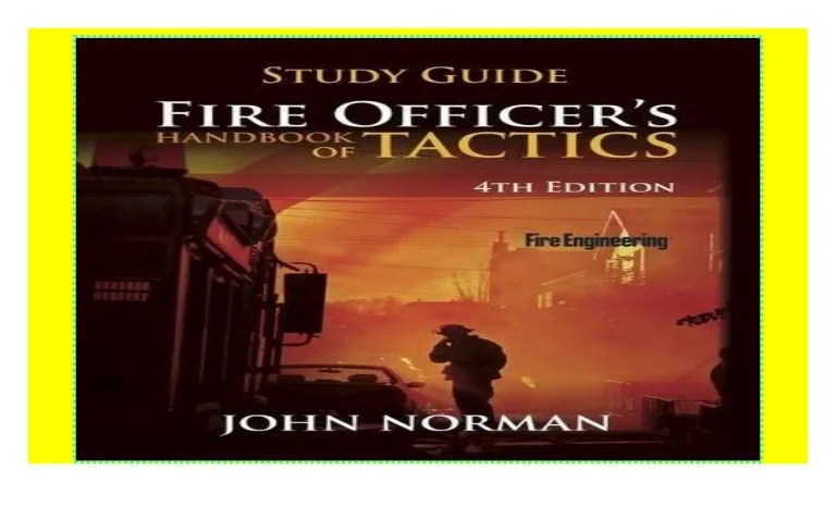 Fire officer's handbook of tactics 5th edition