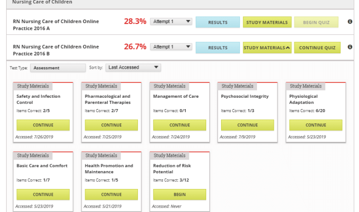 Nurse logic testing and remediation advanced test