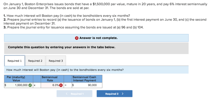 On january 1 boston enterprises issues bonds that have a